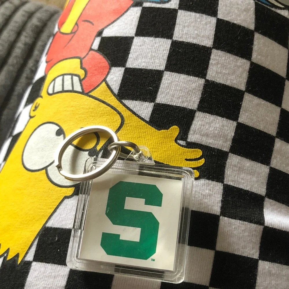 Michigan State University Green 'S' Keychain